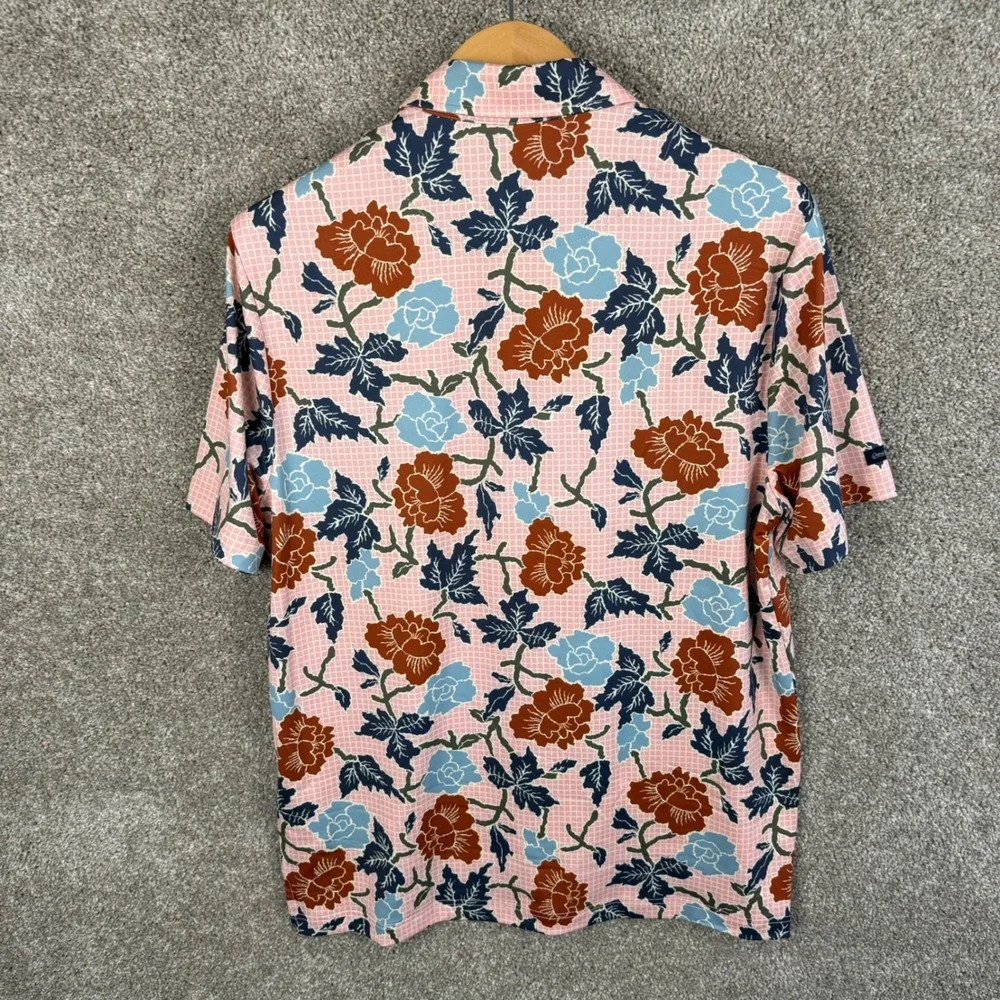 Good Good Golf Pink Canyon Polo‎ Shirt Mens Medium Floral Fighting For Par NEW
